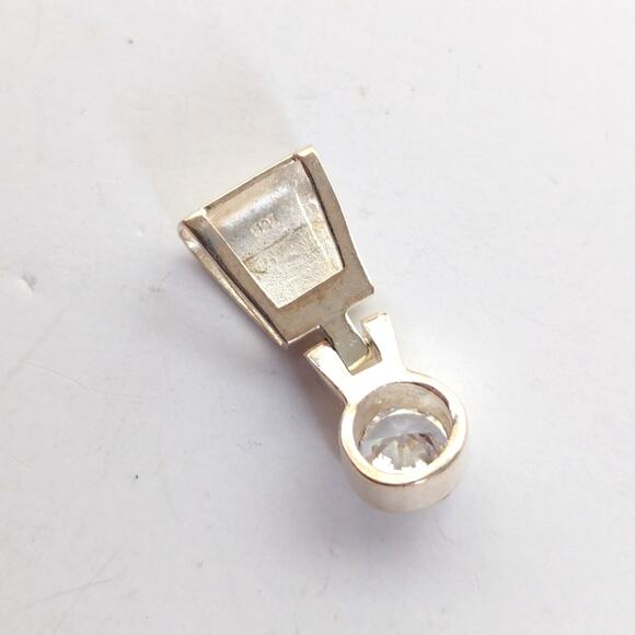 Stunning 925 Sterling Silver Zipper Style Glass Rhinestone Charm Pendant - Picture 2 of 4